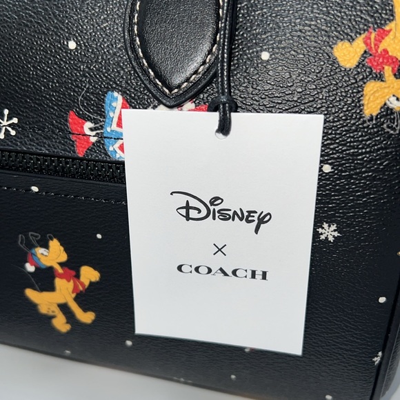 ❤️NWT DISNEY X COACH ROWAN SATCHEL BAG W/ HOLIDAY PRINT - Picture 13 of 14
